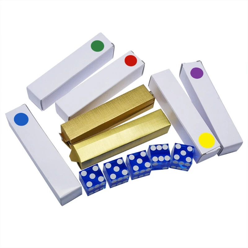 Iepakojumā 5, Six Sided D6 19mm Casino Caurspīdīgs ar Razor