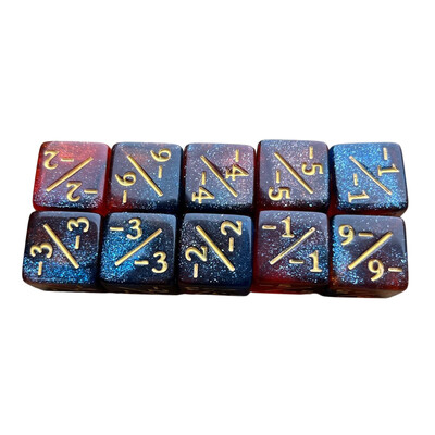 10 ks symbolových kociek, dvojfarebné, matematické, počítacie, výučbové, sčítacie, odčítacie, digitálne, akrylové, šesťstranné, výučbové nástroje