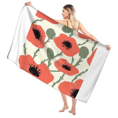 Domáce osušky na telo, osušky Morandi lines and flowers, rýchloschnúci mikrovláknový plážový uterák, veľký športový uterák