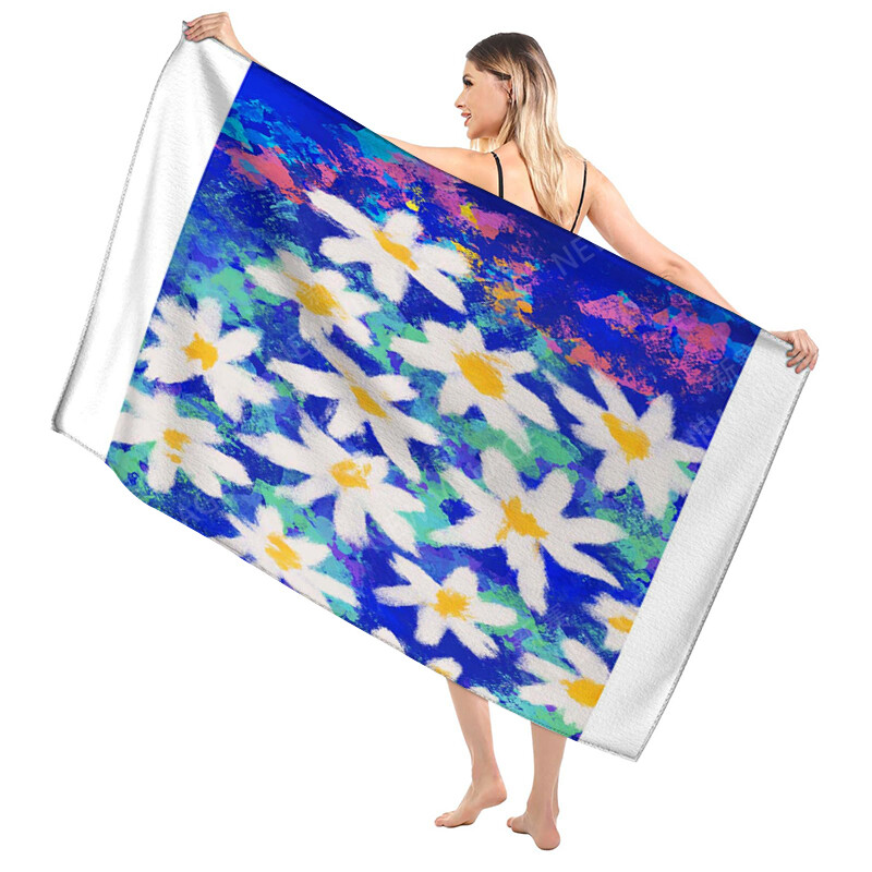 Domáce osušky na telo, osušky Morandi lines and flowers, rýchloschnúci mikrovláknový plážový uterák, veľký športový uterák