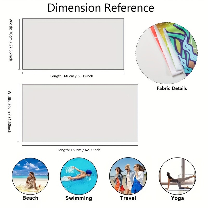 Plážový uterák s kvetinovou potlačou, roztomilý veľký uterák z mikrovlákna na dovolenku, plávanie, kúpeľ