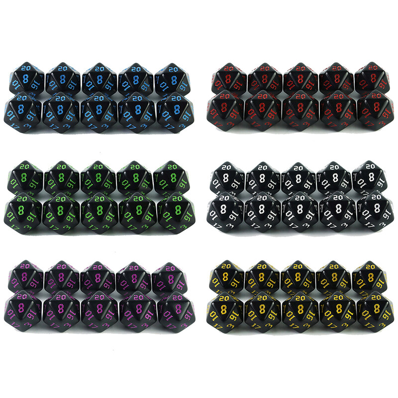 20-stranné kocky na kocky pre DND, netoxický materiál, fantasy hviezdny efekt, úžasné retro štýly písma pre RPG hry DND, príslušenstvo