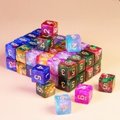 Poludie 10 buc. D6 Galaxy Nebula zaruri cu husă Set durabil cu sclipici D6 pentru jocuri de rol de masă bară zaruri RPG