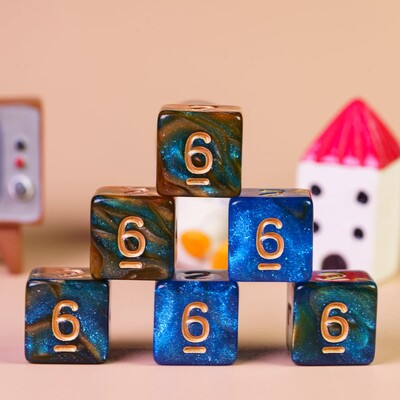 Poludie 10 buc. D6 Galaxy Nebula zaruri cu husă Set durabil cu sclipici D6 pentru jocuri de rol de masă bară zaruri RPG