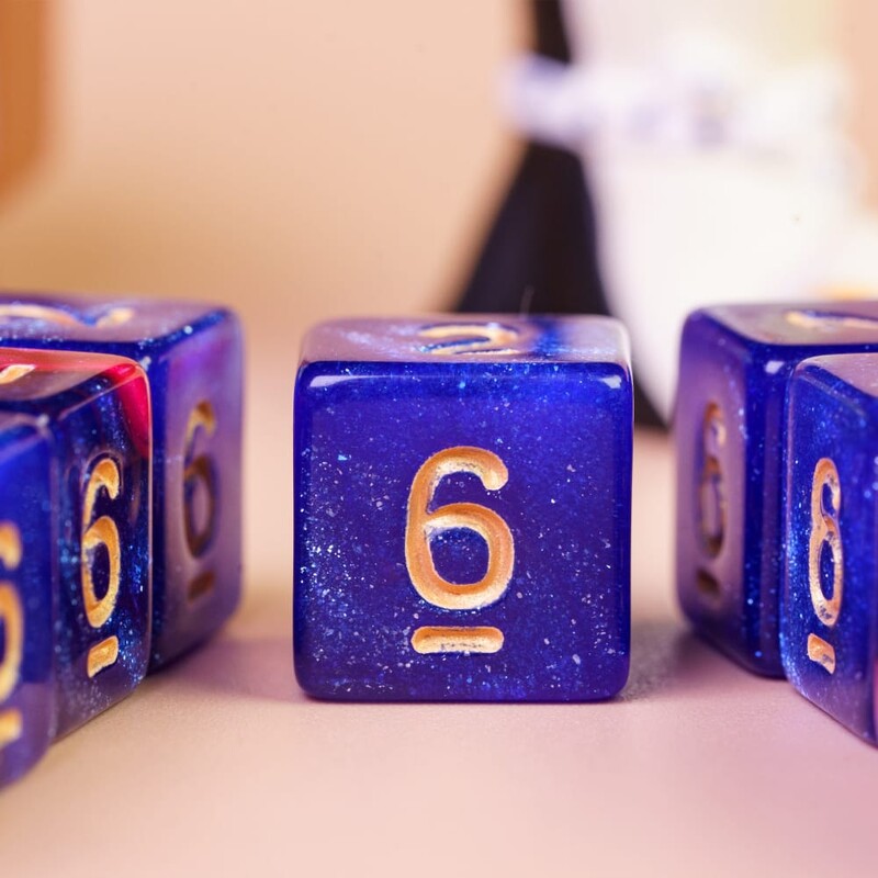 Poludie 10 buc. D6 Galaxy Nebula zaruri cu husă Set durabil cu sclipici D6 pentru jocuri de rol de masă bară zaruri RPG