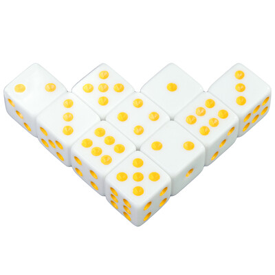 Šešių pusių žaidimo kauliukų rinkinys – kvadratinis kampas 16 mm D6 su standartiniais taškais kauliukais stalo žaidimams ir matematikos mokymui