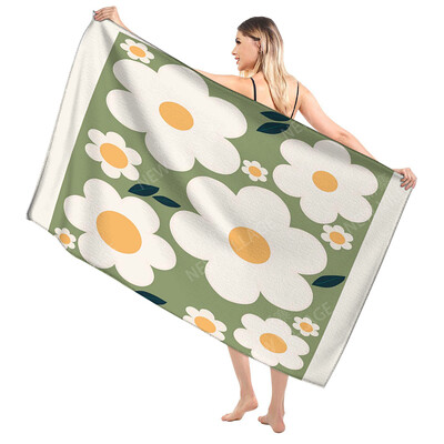 Domáce osušky na telo, osušky Morandi lines and flowers, rýchloschnúci mikrovláknový plážový uterák, veľký športový uterák