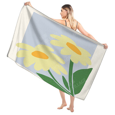 Domáce osušky na telo, osušky Morandi lines and flowers, rýchloschnúci mikrovláknový plážový uterák, veľký športový uterák