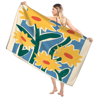 Domáce osušky na telo, osušky Morandi lines and flowers, rýchloschnúci mikrovláknový plážový uterák, veľký športový uterák