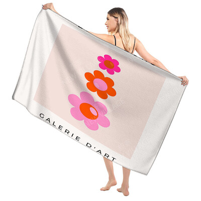 Domáce osušky na telo, osušky Morandi lines and flowers, rýchloschnúci mikrovláknový plážový uterák, veľký športový uterák