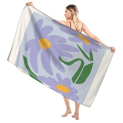 Domáce osušky na telo, osušky Morandi lines and flowers, rýchloschnúci mikrovláknový plážový uterák, veľký športový uterák