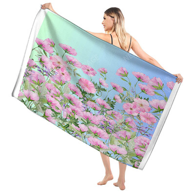 Domáce osušky na telo, osušky Morandi lines and flowers, rýchloschnúci mikrovláknový plážový uterák, veľký športový uterák