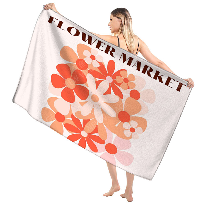 Domáce osušky na telo, osušky Morandi lines and flowers, rýchloschnúci mikrovláknový plážový uterák, veľký športový uterák