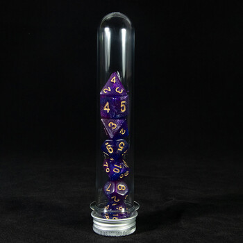 Polyhedral DND Dice Set Universe Galaxy Glitter Dice with Tube, for D&D Παιχνίδι Επιτραπέζιο ρολό Αξεσουάρ παιχνιδιών