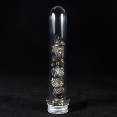 Sada polyedrických kociek DND, vesmírna galaxia, trblietavé kocky s tubičkou, pre herný stolový stôl D&D, príslušenstvo pre hranie hier