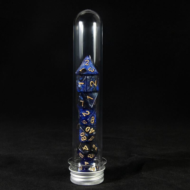 Sada polyedrických kociek DND, vesmírna galaxia, trblietavé kocky s tubičkou, pre herný stolový stôl D&D, príslušenstvo pre hranie hier