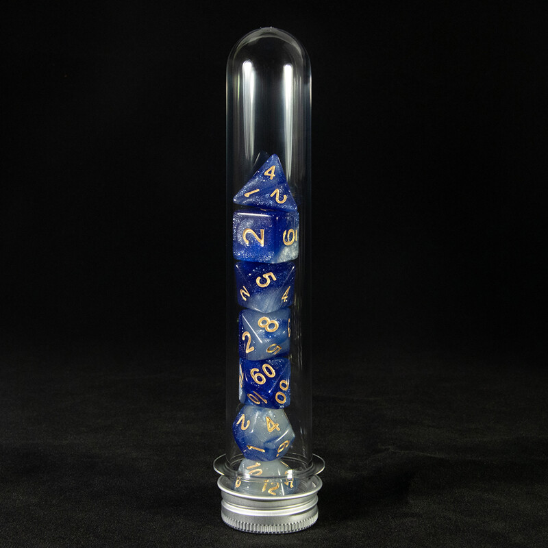 Sada polyedrických kociek DND, vesmírna galaxia, trblietavé kocky s tubičkou, pre herný stolový stôl D&D, príslušenstvo pre hranie hier