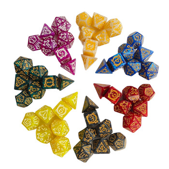 7Pcs/set Polyhedral Dices Multi-side Dice Set for Board Games Висококачествен набор от зарове Развлечение Аксесоари за настолни игри