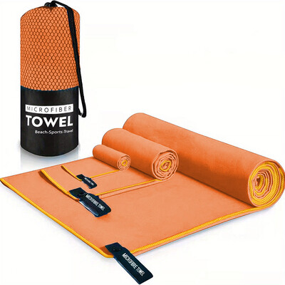 1 balenie 3 veľkostí, kompaktné cestovné uteráky z mikrovlákna - ultra savé, ľahké a rýchloschnúce na šport, pláž, jogu