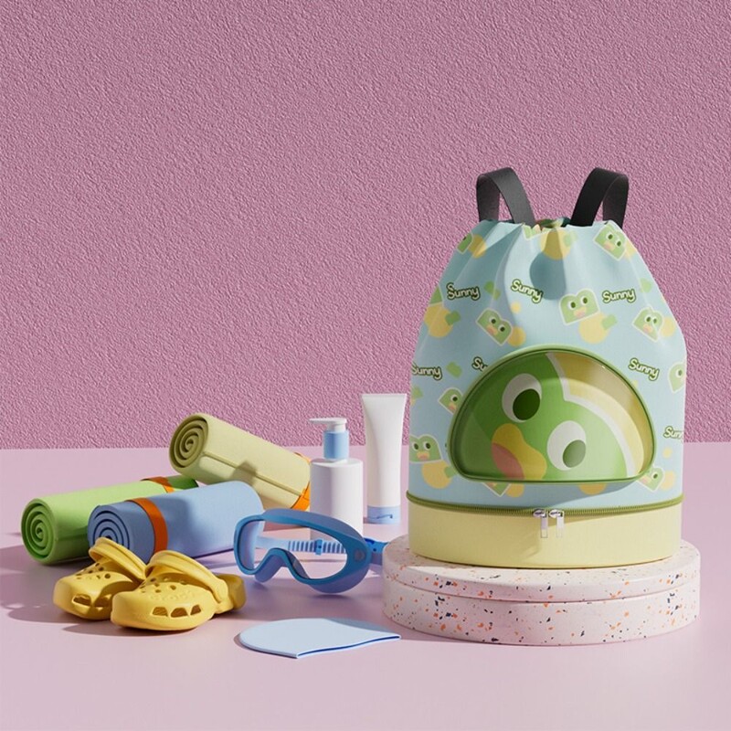 Pārnēsājami jauki dzīvnieki, aukliņas peldsomas, sausā un slapjā atdalīšanas ūdensnecaurlaidīgas pludmales mugursomas uzglabāšanas somas Bērnu peldsomas