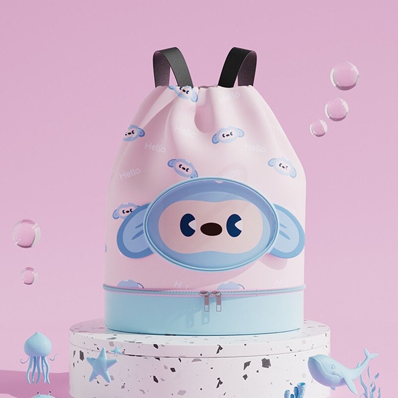 Pārnēsājami jauki dzīvnieki, aukliņas peldsomas, sausā un slapjā atdalīšanas ūdensnecaurlaidīgas pludmales mugursomas uzglabāšanas somas Bērnu peldsomas