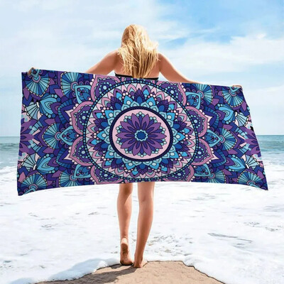 Ručnik za plažu od mikrovlakana Veliki upijajući ručnik za kupanje Brzosušeća krema za sunčanje za odrasle Putovanja Bazen Datura Flamingo uzorak