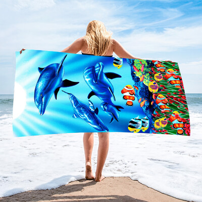 Ručnik za plažu od mikrovlakana Veliki upijajući ručnik za kupanje Brzosušeća krema za sunčanje za odrasle Putovanja Bazen Datura Flamingo uzorak