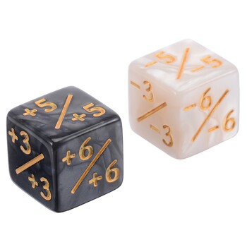 10Pcs/σετ 16mm D6 +1/-1 Dice For Magic The Gathering Παιχνίδι Καταμέτρηση Μετρητές διδασκαλίας μαθηματικών