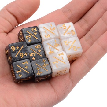 10Pcs/σετ 16mm D6 +1/-1 Dice For Magic The Gathering Παιχνίδι Καταμέτρηση Μετρητές διδασκαλίας μαθηματικών