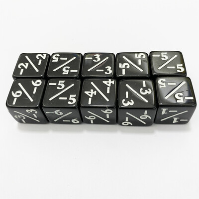 10Pcs/set 16mm D6 +1/-1 Dice For Magic The Gathering Game Brojanje Brojalice za učenje matematike