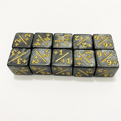 10Pcs/set 16mm D6 +1/-1 Dice For Magic The Gathering Game Brojanje Brojalice za učenje matematike
