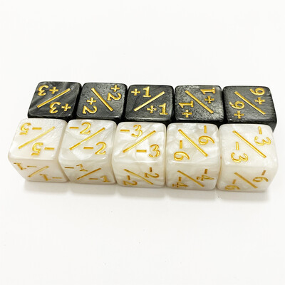 10Pcs/set 16mm D6 +1/-1 Dice For Magic The Gathering Game Brojanje Brojalice za učenje matematike
