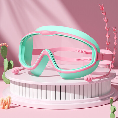 Naočale za plivanje Vodootporne protiv magljenja HD prozirni čepići za uši Dječje naočale za plivanje Veliki okvir Naočale za bazen Dodaci za plivanje