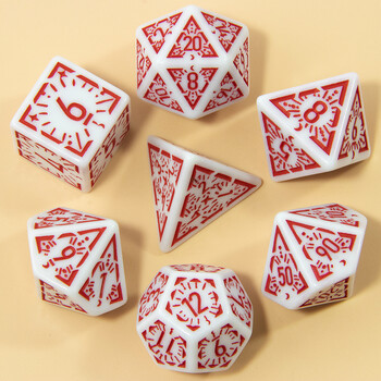 DND Carving Pattern Dice 7Pcs RPG Polyhedral Dice set for Boardgame As Gift Entertainment Accessories