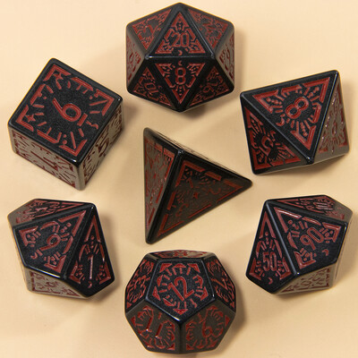 DND kockice s rezbarenim uzorkom 7kom RPG poliedarske kockice set za društvene igre kao poklon dodaci za zabavu