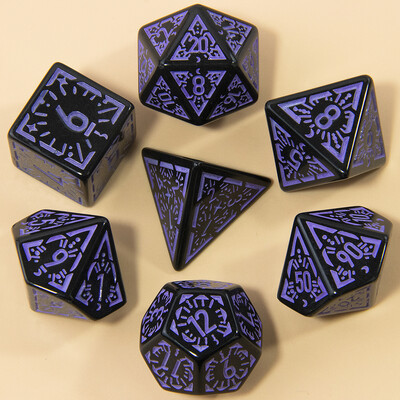 DND kockice s rezbarenim uzorkom 7kom RPG poliedarske kockice set za društvene igre kao poklon dodaci za zabavu