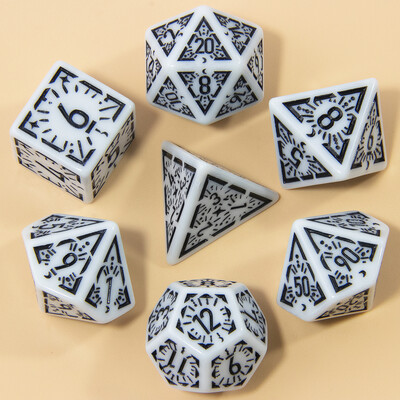 DND kockice s rezbarenim uzorkom 7kom RPG poliedarske kockice set za društvene igre kao poklon dodaci za zabavu