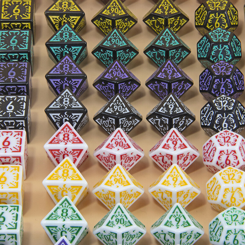 DND kockice s rezbarenim uzorkom 7kom RPG poliedarske kockice set za društvene igre kao poklon dodaci za zabavu