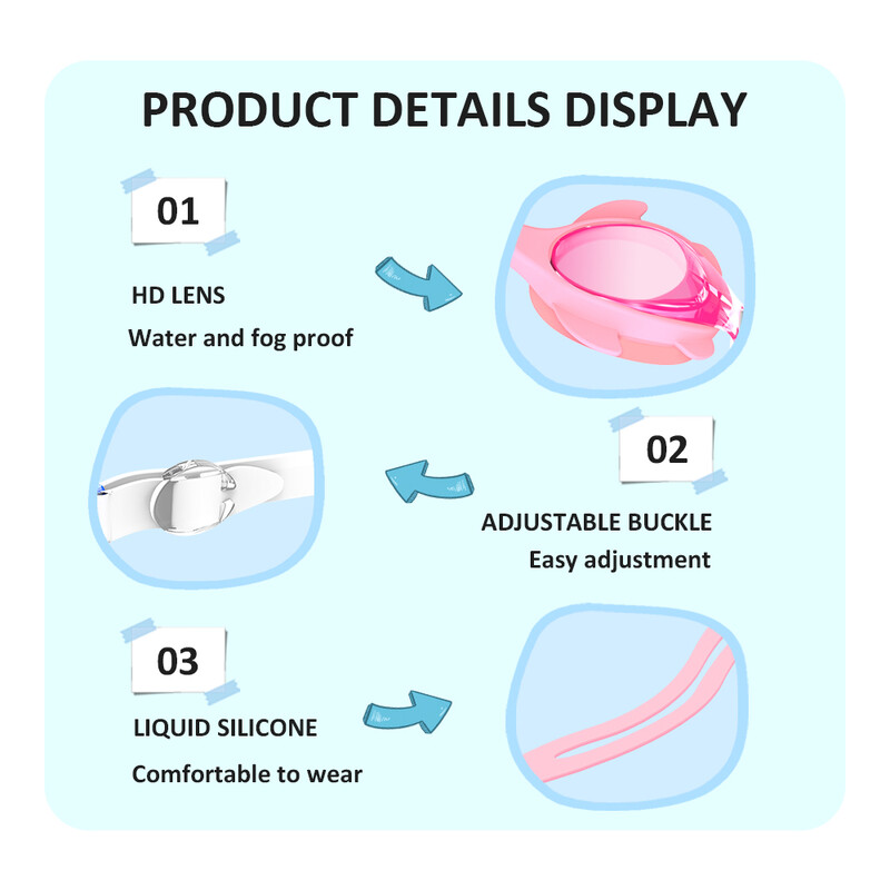 Dječje vodootporne i protiv zamagljivanja silikonske naočale za plivanje visoke rezolucije Profesionalni dodaci za plivanje na plaži za dječake i djevojčice