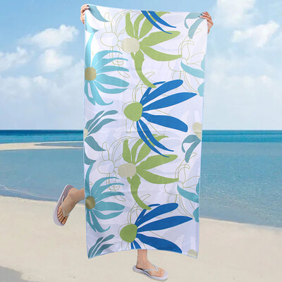 Dvostrani baršunasti ručnik za plažu, podebljani, brzosušeći, vodoupijajući tiskani ručnik za kupanje, šal za zaštitu od sunca