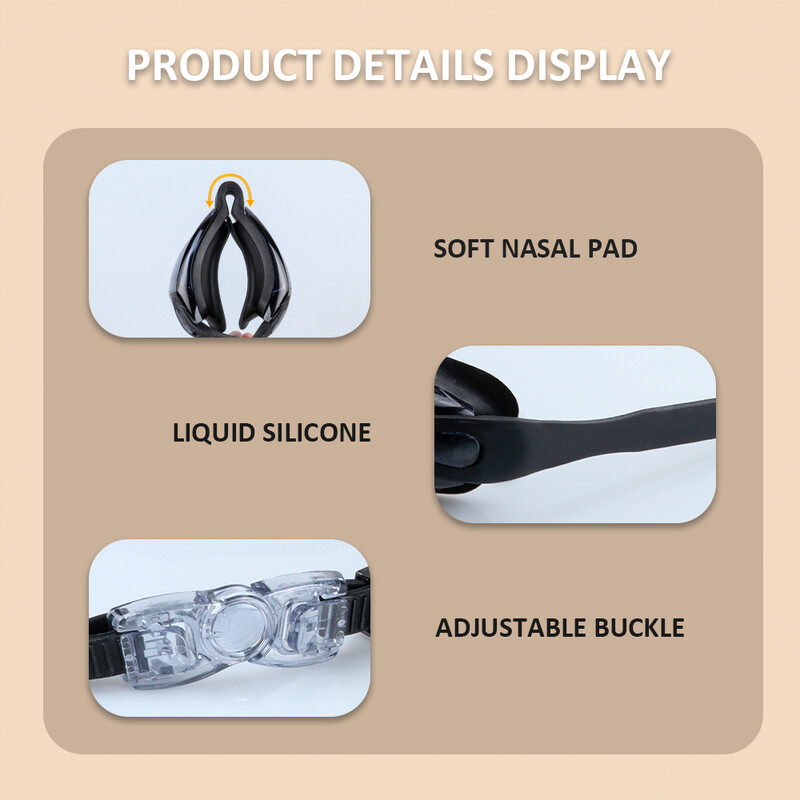 Profesionalne naočale za plivanje za odrasle, vodootporne, podesive silikonske naočale za plivanje, UV leća visoke razlučivosti, otporna na magljenje