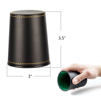 Dice Cup Σετ με 5 τμχ Ζάρια 6 όψεων Dices PU Δερμάτινο Flannel Dice Cup για επιτραπέζιο παιχνίδι Μπαρ Διασκέδαση Magic The Gathering