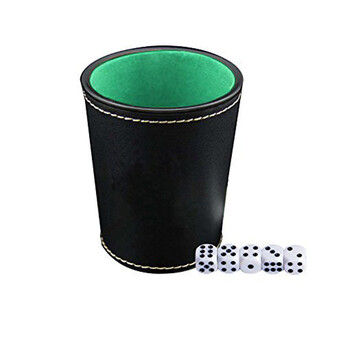 Dice Cup Σετ με 5 τμχ Ζάρια 6 όψεων Dices PU Δερμάτινο Flannel Dice Cup για επιτραπέζιο παιχνίδι Μπαρ Διασκέδαση Magic The Gathering