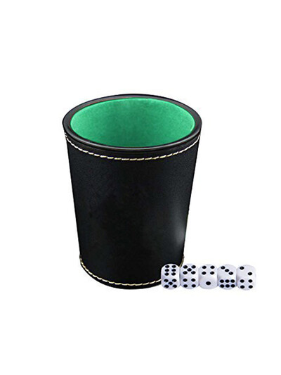 Set čaša za kockice s 5 komada 6-stranih kockica PU kožna čašica za kockice od flanela za stolnu igru Bar Zabava Magic The Gathering