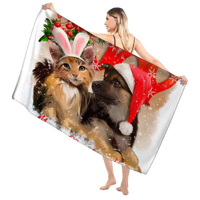 Πετσέτες μπάνιου σπιτιού για το σώμα Πετσέτες χριστουγεννιάτικου μπάνιου γρήγορο στέγνωμα μικροϊνών πετσέτα θαλάσσης ανδρική και γυναικεία μεγάλη αθλητική πετσέτα