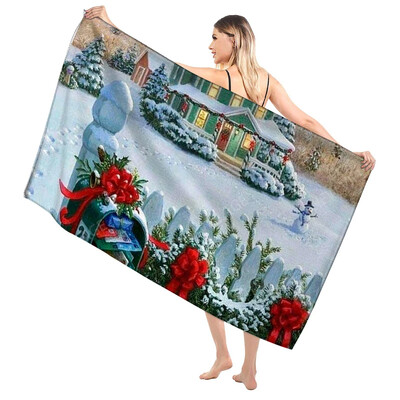 Πετσέτες μπάνιου σπιτιού για το σώμα Πετσέτες χριστουγεννιάτικου μπάνιου γρήγορο στέγνωμα μικροϊνών πετσέτα θαλάσσης ανδρική και γυναικεία μεγάλη αθλητική πετσέτα