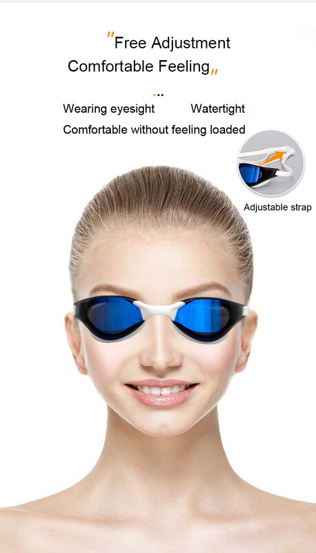 Profesionálne silikónové plavecké okuliare, vodotesné, s dvojitým povrchom proti zahmlievaniu, bazénové okuliare s UV filtrom pre mužov a ženy