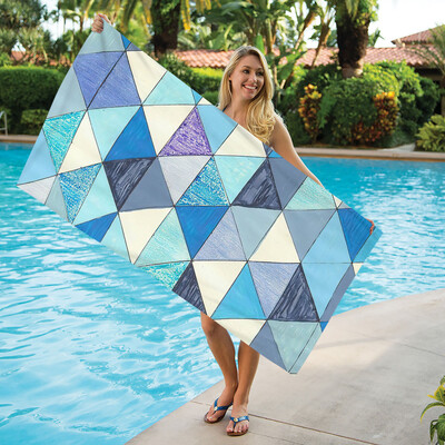 Πετσέτες θαλάσσης από μικροΐνες Εξαιρετικά ελαφριές μπλε πετσέτες μπάνιου, αδιάβροχες κουβέρτες παραλίας, Στατική ζώνη κολύμβησης