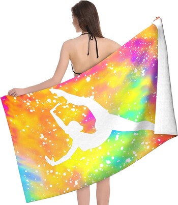 Tie Dye Ballet Gymnastics Girl Microfiber Πετσέτες παραλίας Υπερμεγέθη μαλακά απορροφητικά Quick Dry Πετσέτες παραλίας ταξιδιού για παιδιά ενήλικες