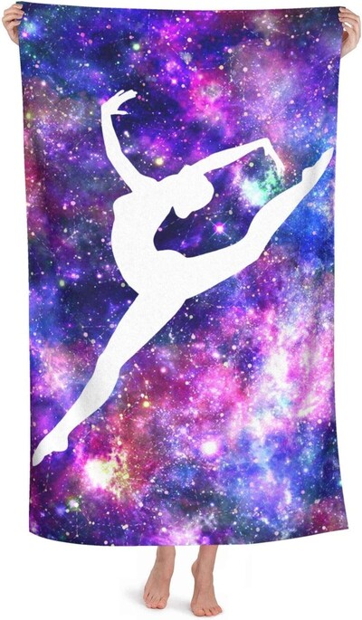 Tie Dye Balet Gimnastičarka Ručnici za plažu od mikrovlakana Preveliki, mekani upijajući brzo sušeći Putni ručnici za plažu za djecu i odrasle